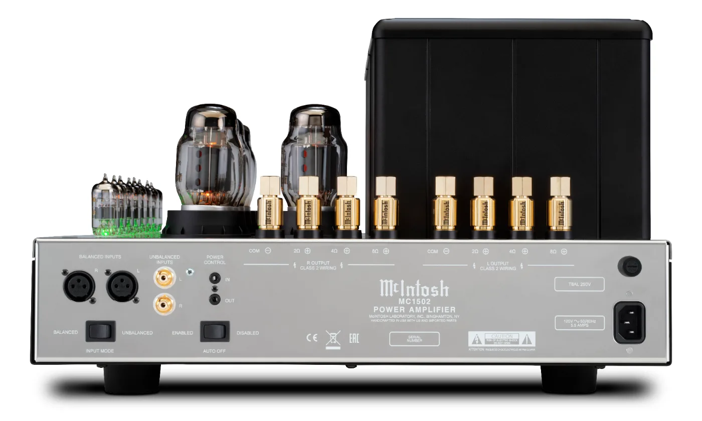 McIntosh MC1502 power amplifier, rear panel connections