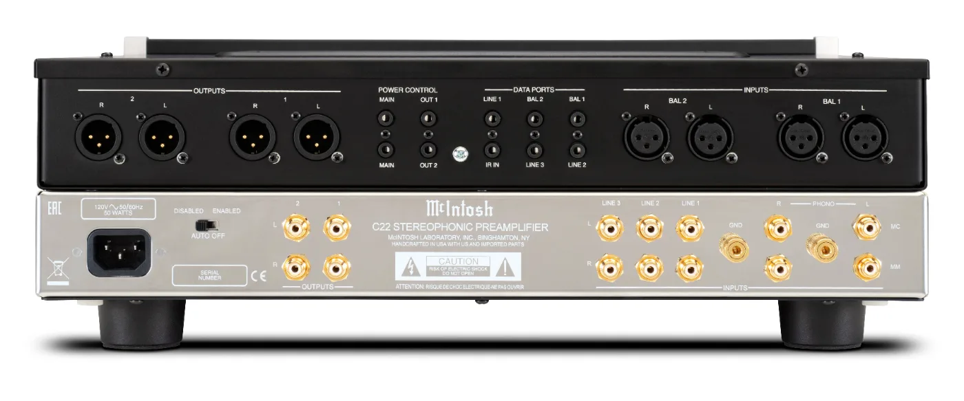 McIntosh C22 Mk V preamplifier, rear panel connections