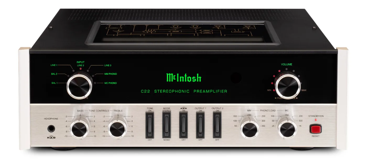 McIntosh C22 Mk V preamplifier, front panel
