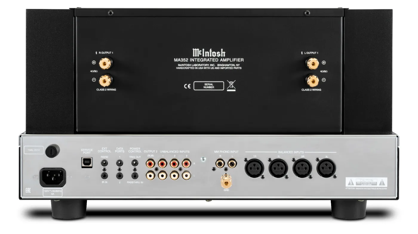McIntosh MA352 integrated amplifier, rear panel connections