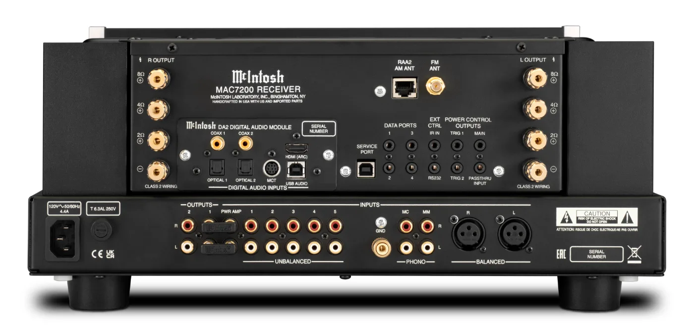 McIntosh MAC7200 integrated amplifier, rear panel connections