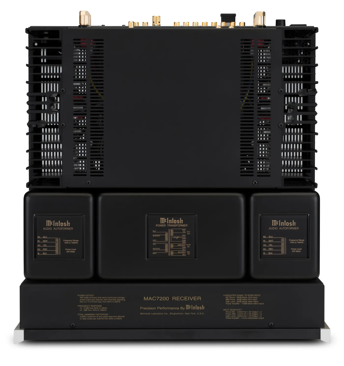 McIntosh MAC7200 integrated amplifier, top view
