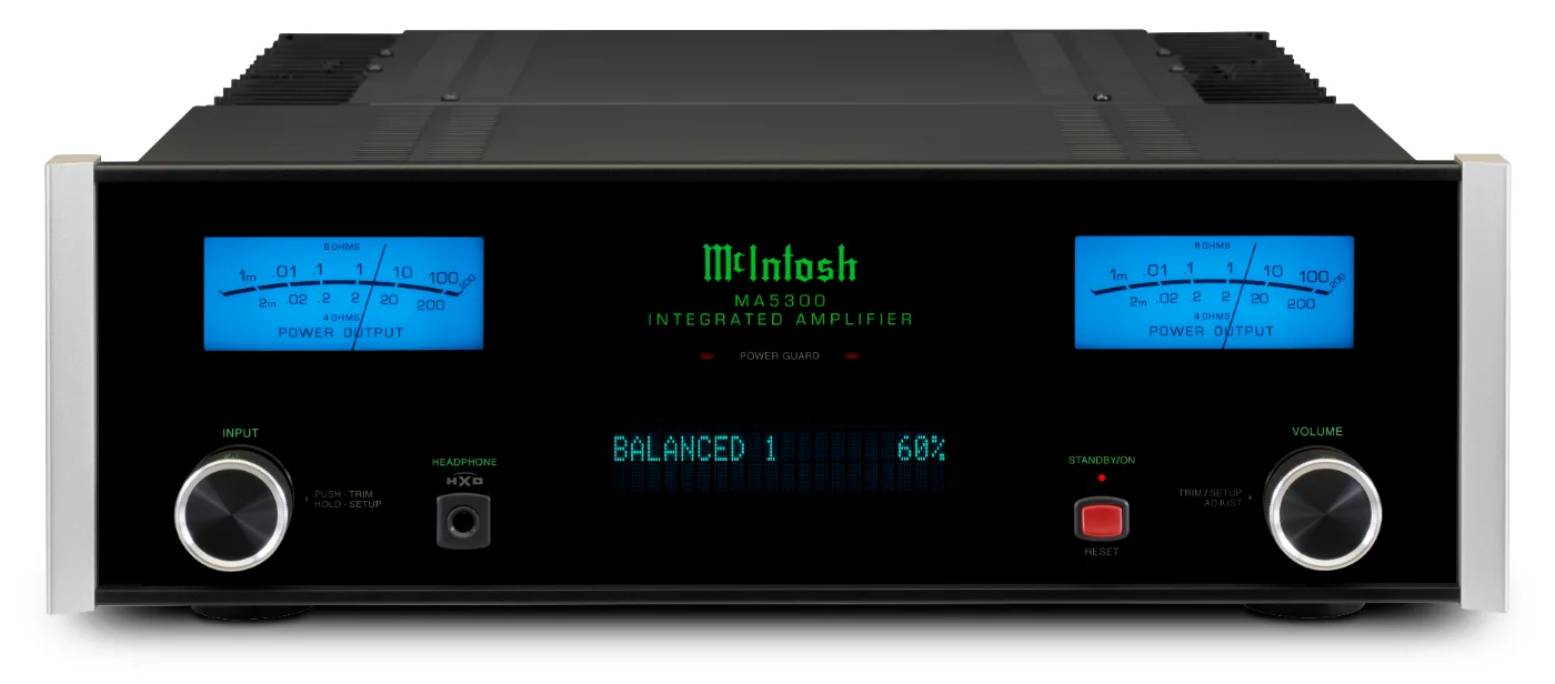 McIntosh MA5300 integrated amplifier, front panel, Balanced