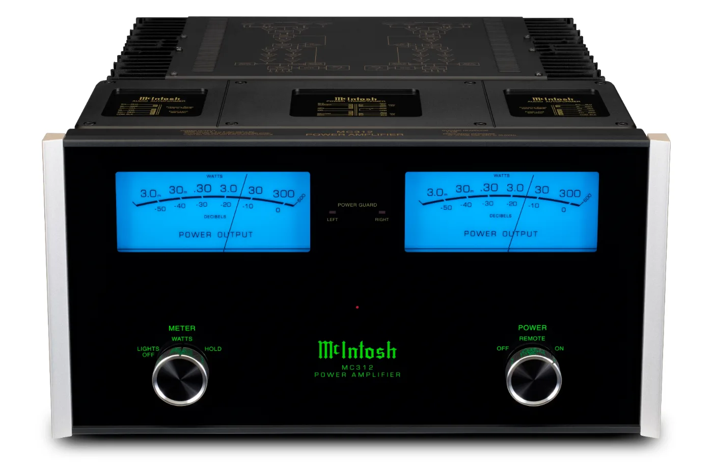 McIntosh MC312 power amplifier, front panel