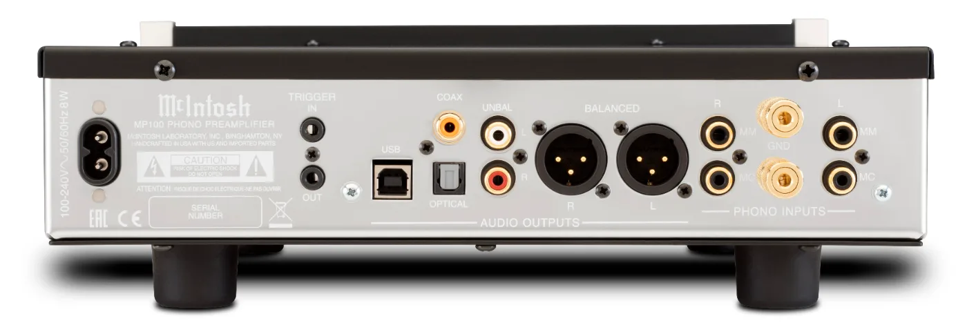 McIntosh MP100 phono stage, rear panel connections