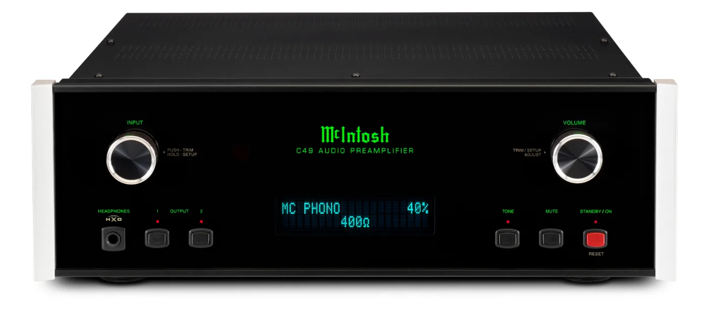 McIntosh C49 preamplifier, front panel, Phono