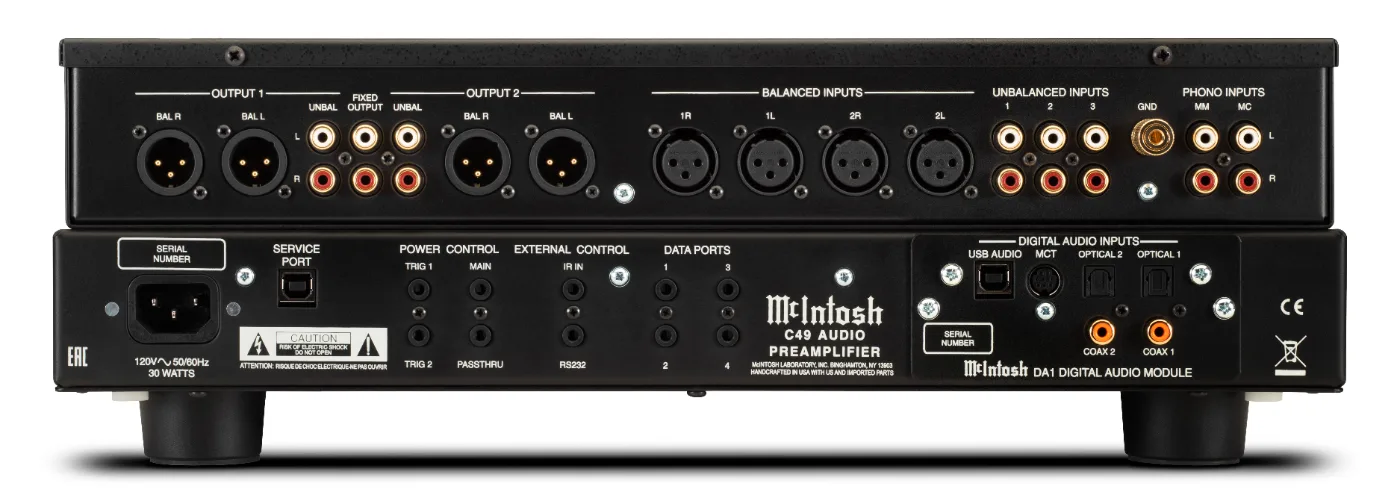 McIntosh C49 preamplifier, rear panel connections