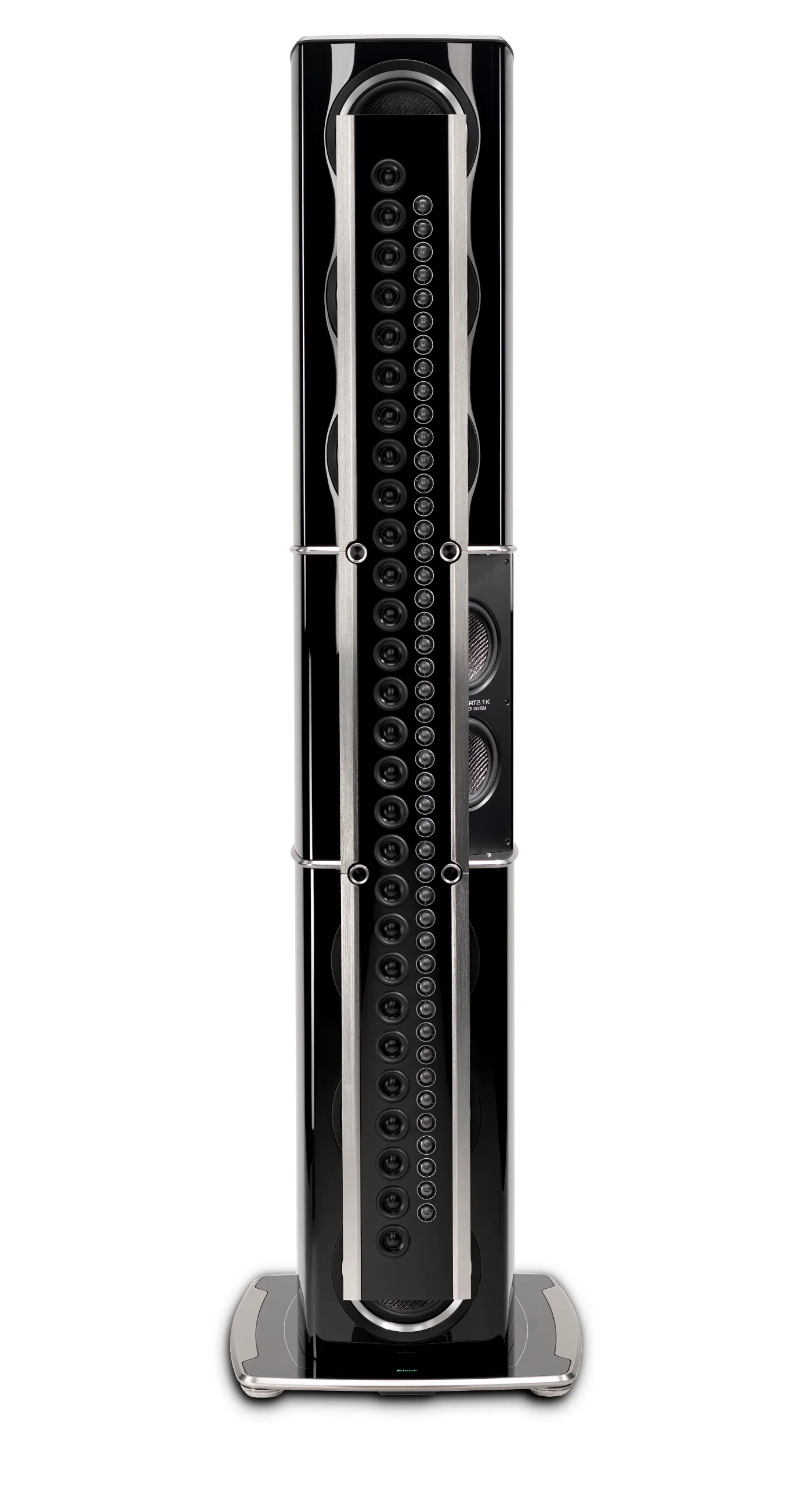 McIntosh XRT2.1K floorstanding loudspeaker, front view, left speaker of the pair