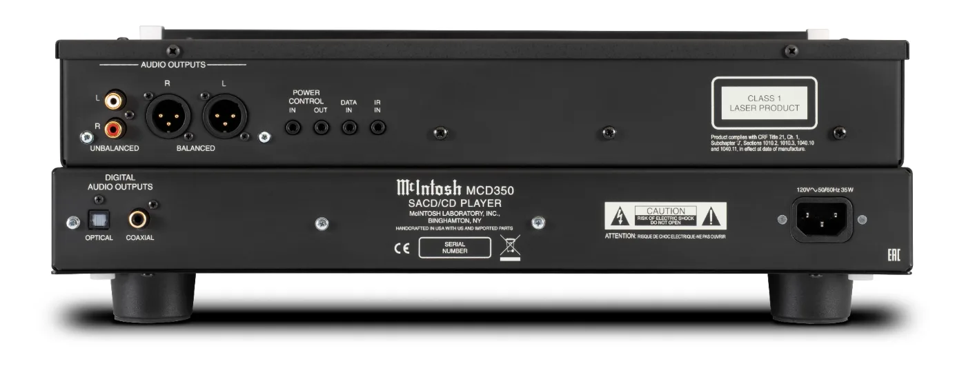 McIntosh MCD350 CD & SACD player, rear panel connections