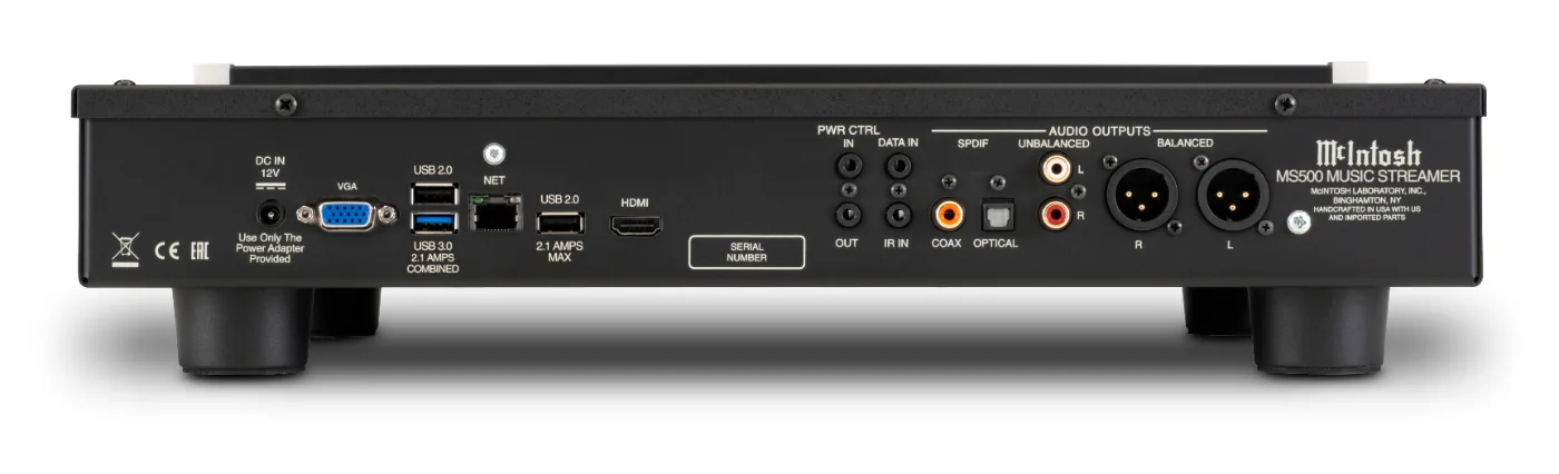 McIntosh MS500 music streamer, rear panel connections