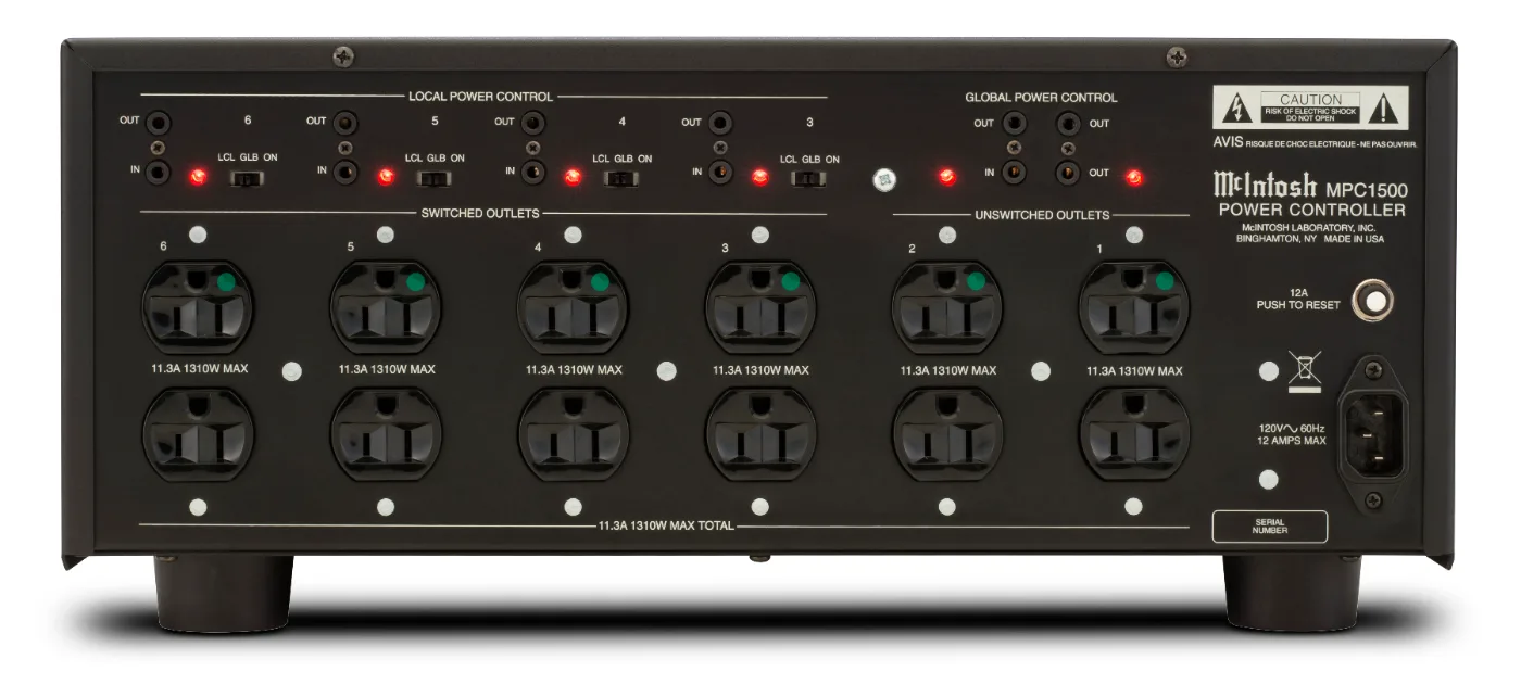 McIntosh MPC1500 power conditioner, rear panel connections