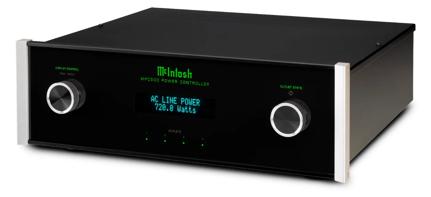 McIntosh MPC500 power conditioner, three-quarter view from the right