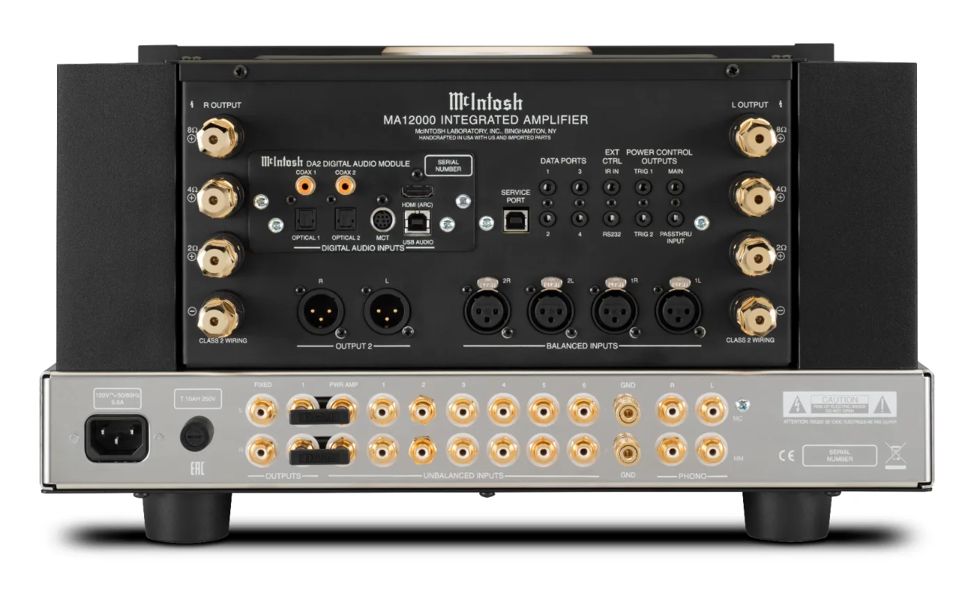 McIntosh MA12000 integrated amplifier, rear panel connections