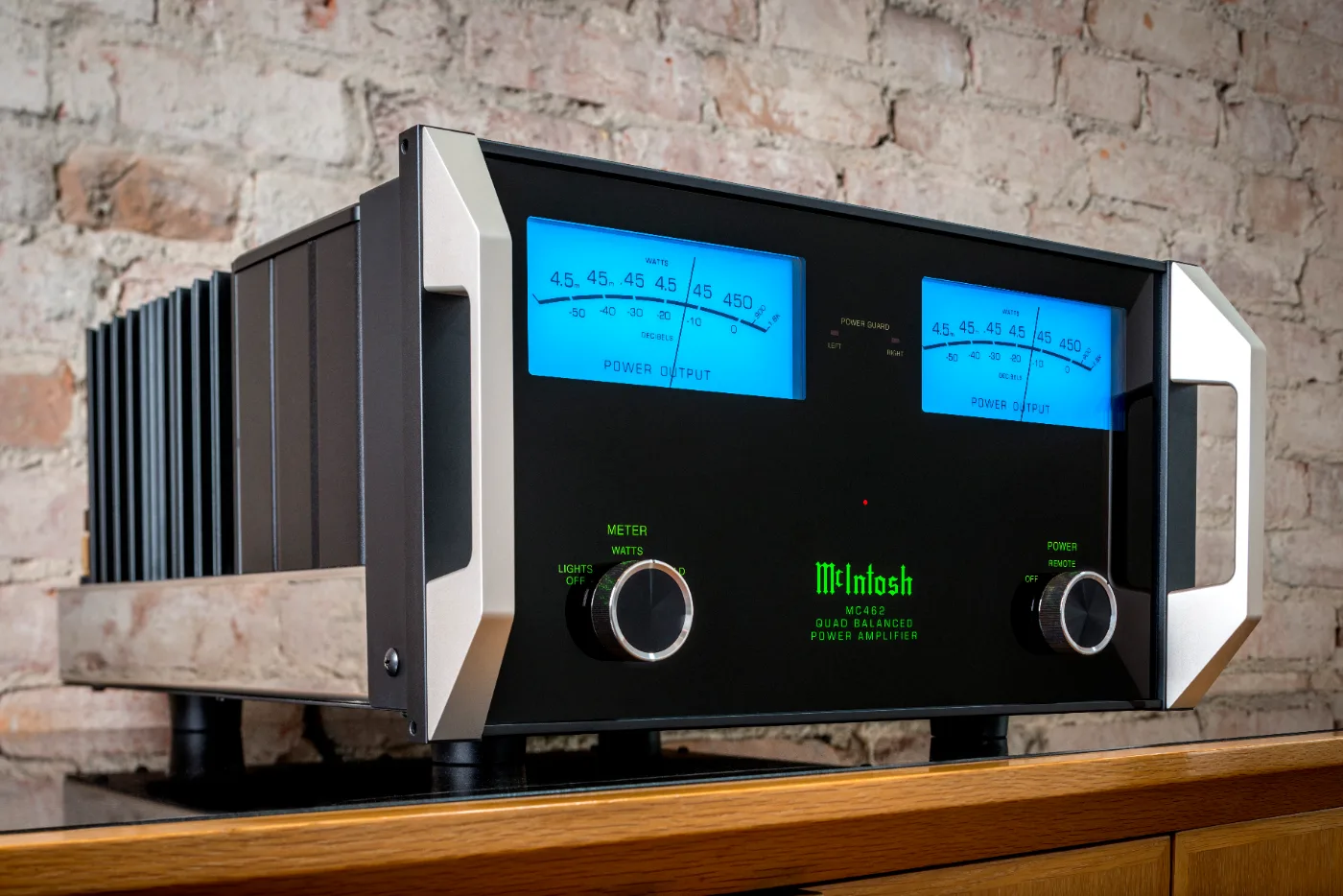 McIntosh MC462 power amplifier, shown in a room setting