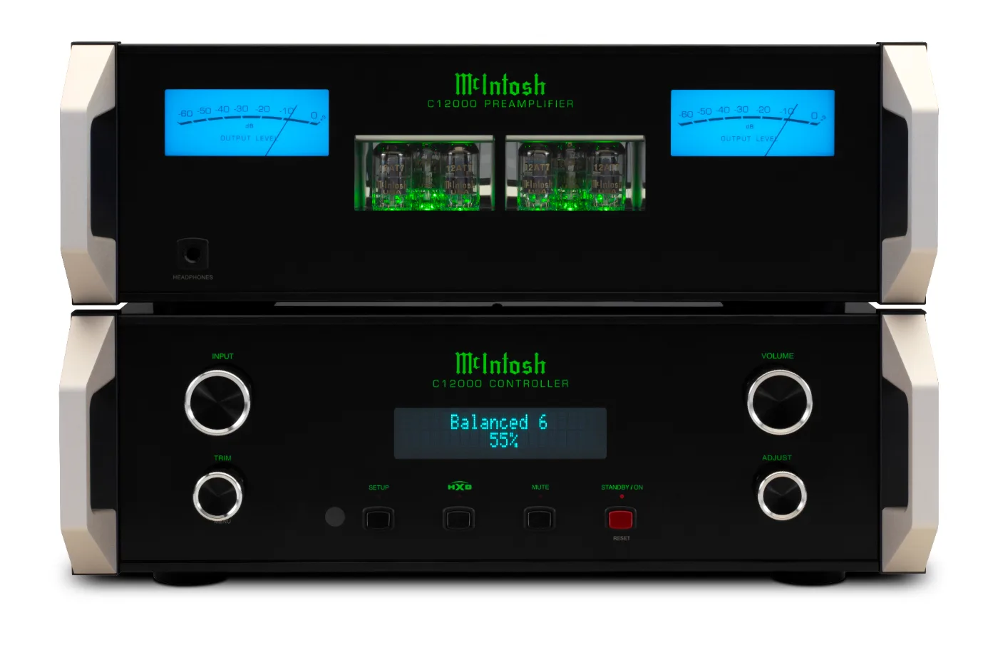 McIntosh C12000 preamplifier, front panel, Balanced