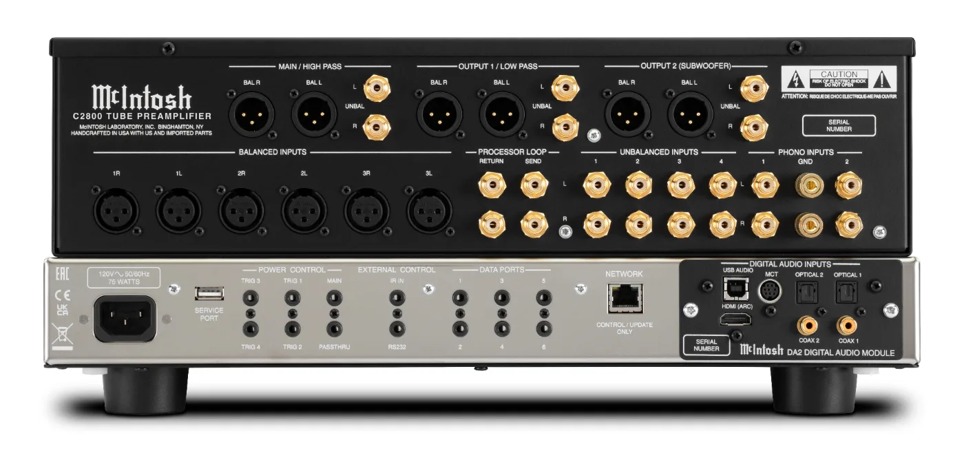McIntosh C2800 preamplifier, rear panel connections