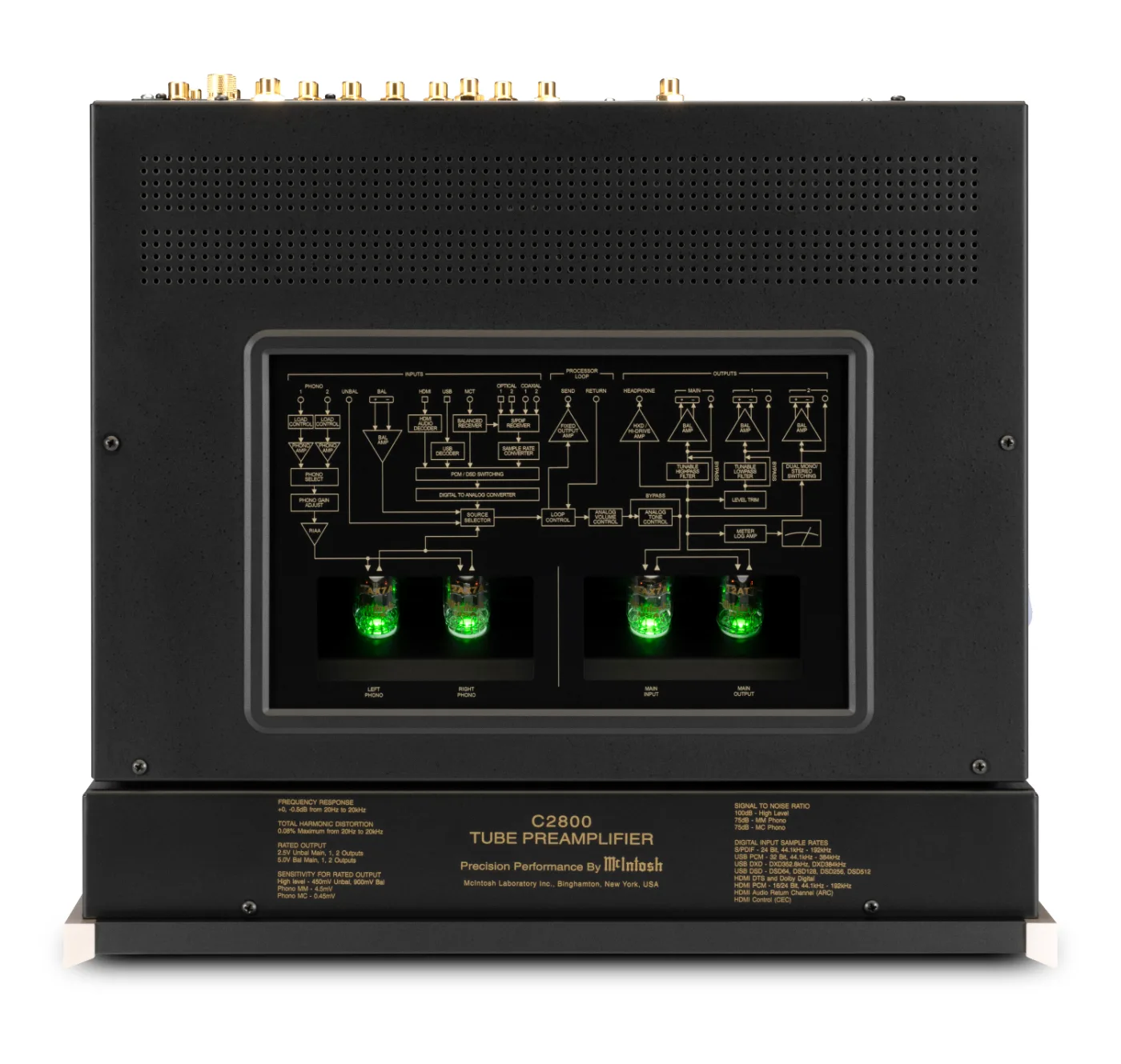 McIntosh C2800 preamplifier, top view