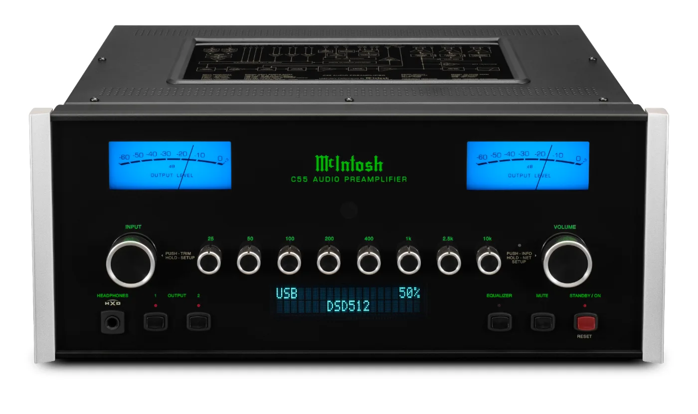 McIntosh C55 preamplifier, front panel