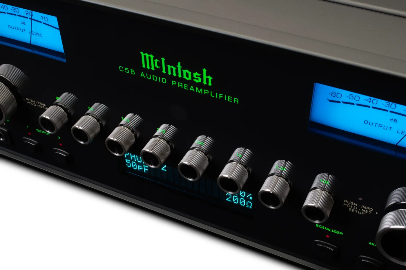 McIntosh C55 preamplifier, close-up detail
