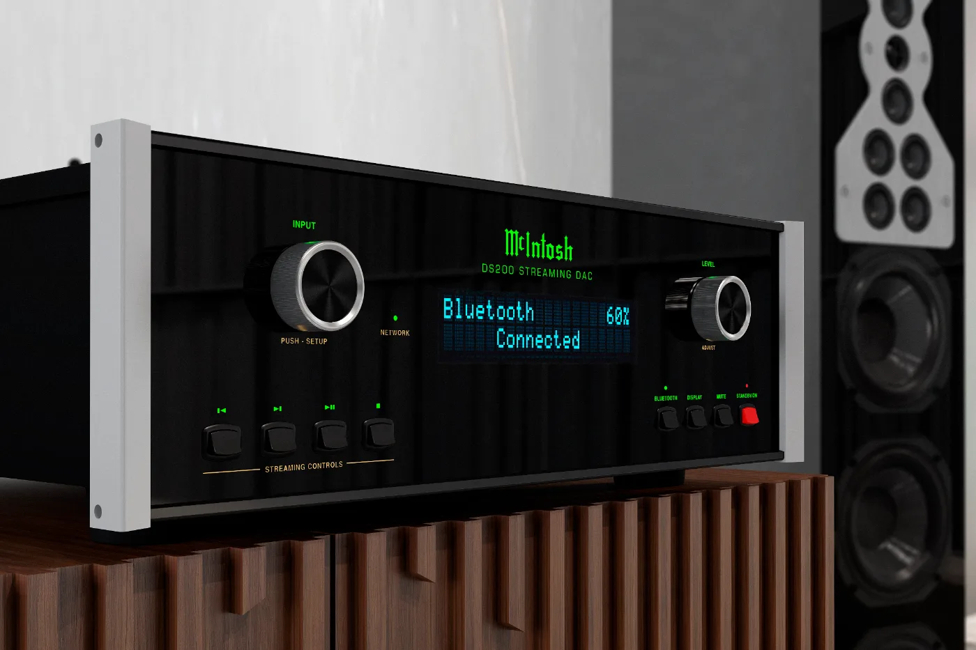 McIntosh DS200 DAC, shown in a room setting