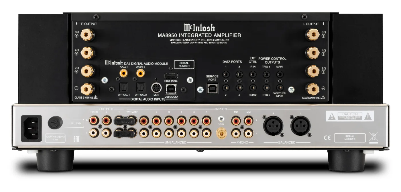 McIntosh MA8950 integrated amplifier, rear panel connections