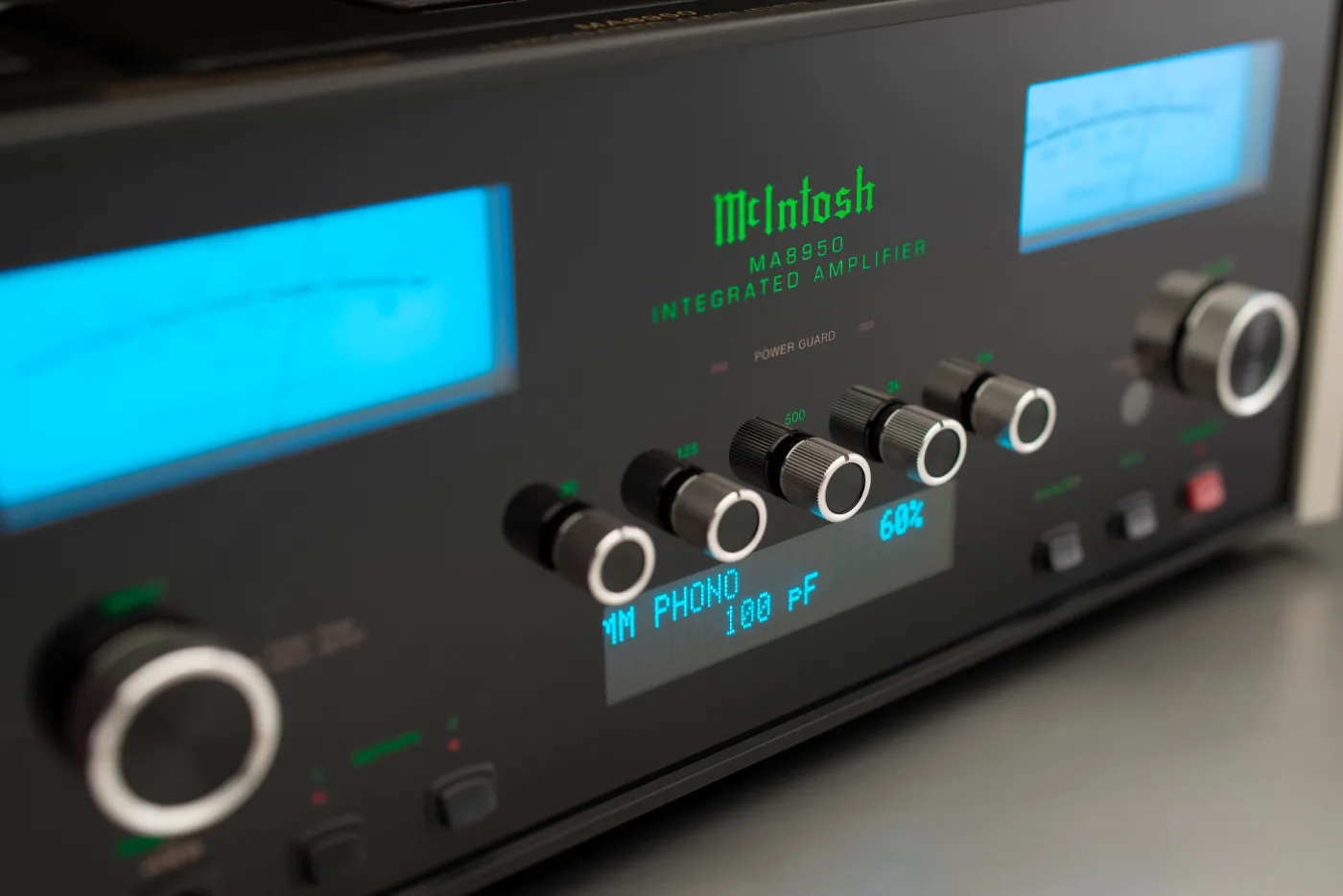 McIntosh MA8950 integrated amplifier, close-up detail, Phono