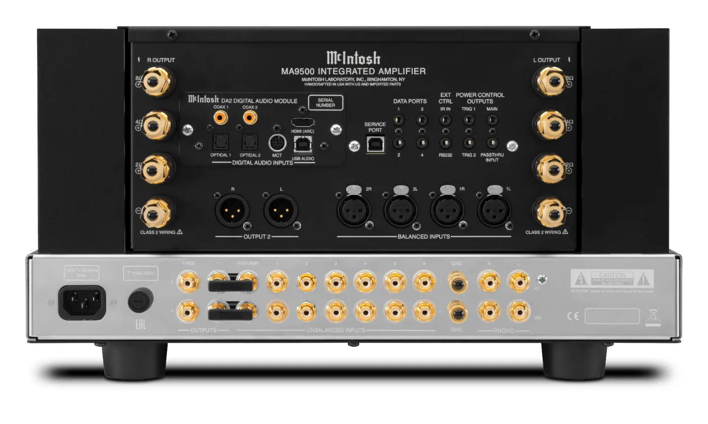 McIntosh MA9500 integrated amplifier, rear panel connections
