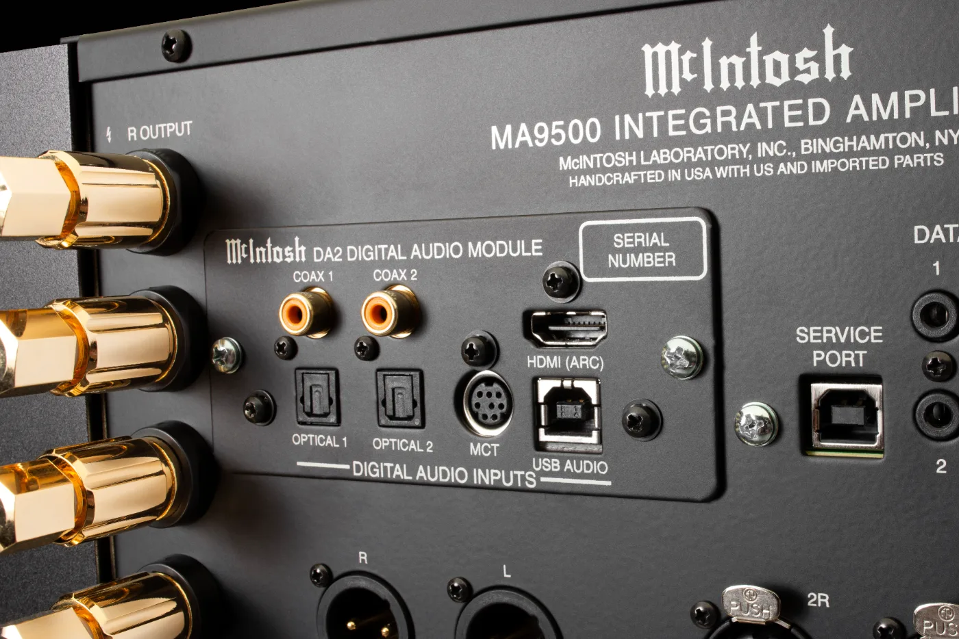 McIntosh MA9500 integrated amplifier, close-up detail, DA2