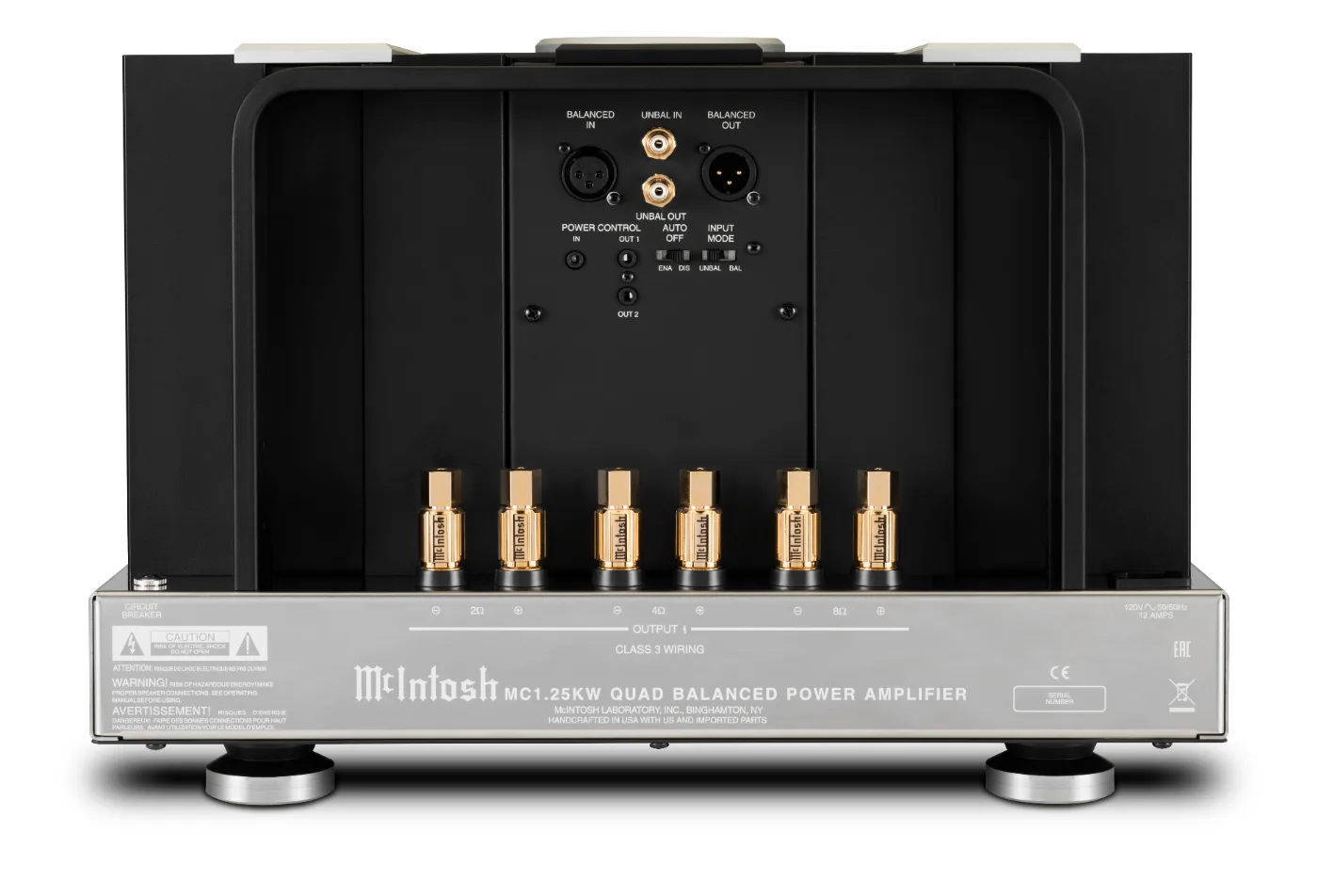 McIntosh MC1.25KW power amplifier, rear panel connections