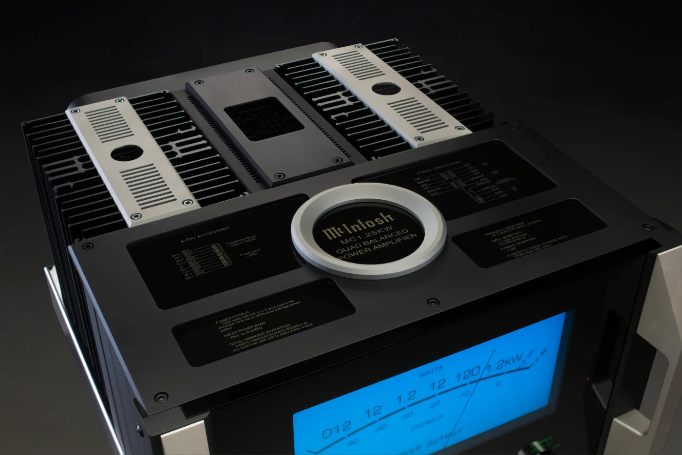 McIntosh MC1.25KW power amplifier, close-up detail