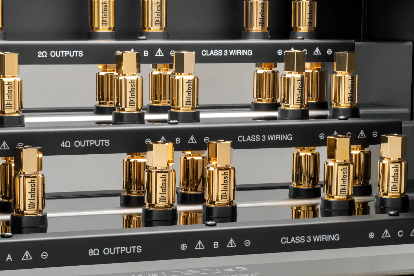McIntosh MC2.1KW power amplifier, close-up detail