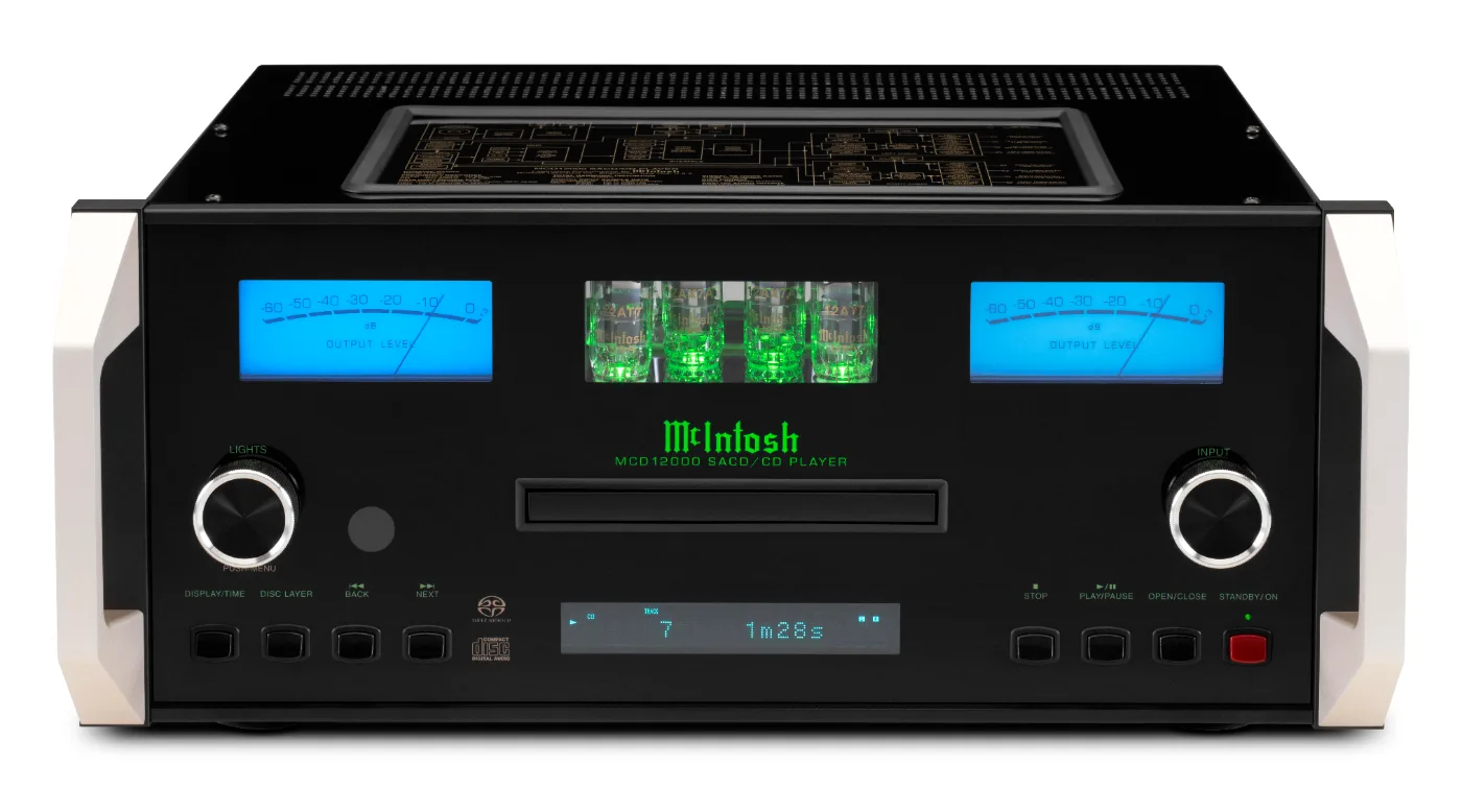 McIntosh MCD12000 CD & SACD player, front panel, CD