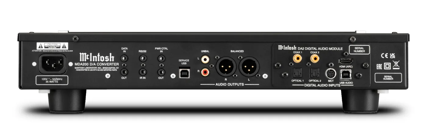 McIntosh MDA200 DAC, rear panel connections