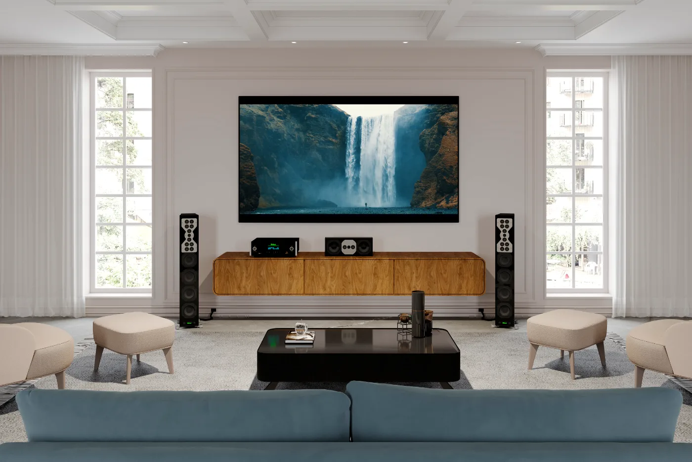 McIntosh MHT300 cinema processor, shown in a room setting, 1 - Living Room