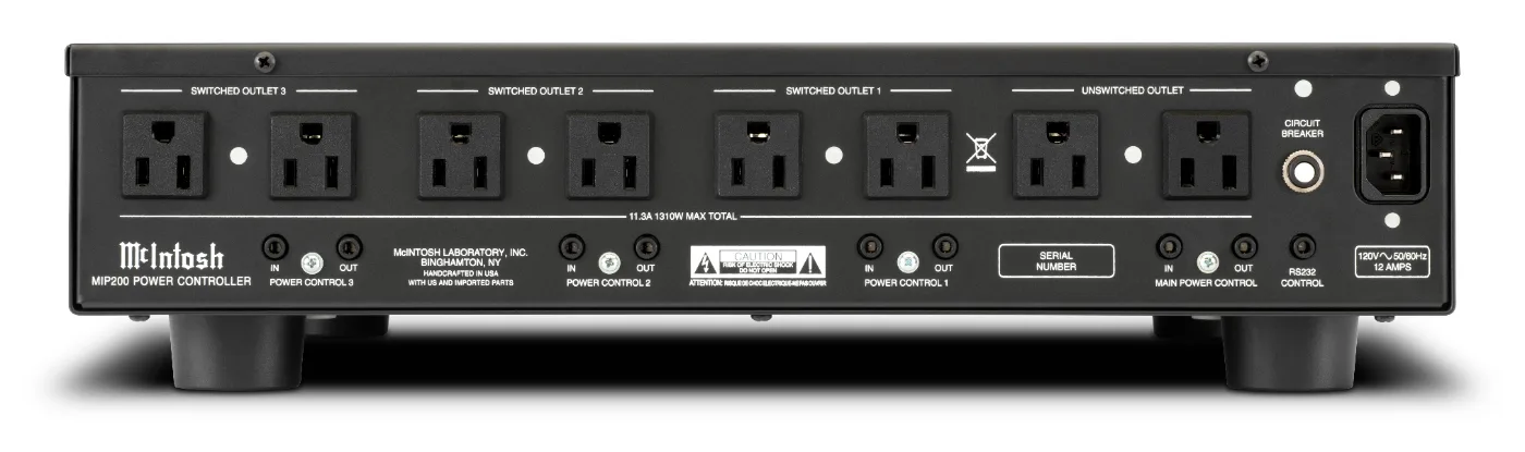 McIntosh MIP200 power conditioner, rear panel connections