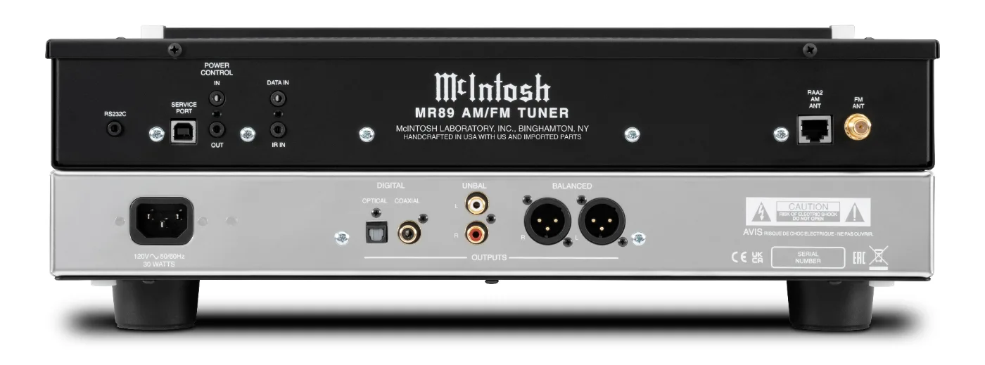 McIntosh MR89, rear panel connections