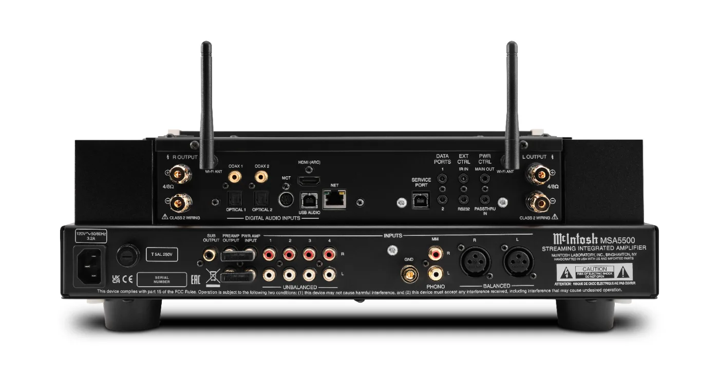 McIntosh MSA5500 integrated amplifier, rear panel connections