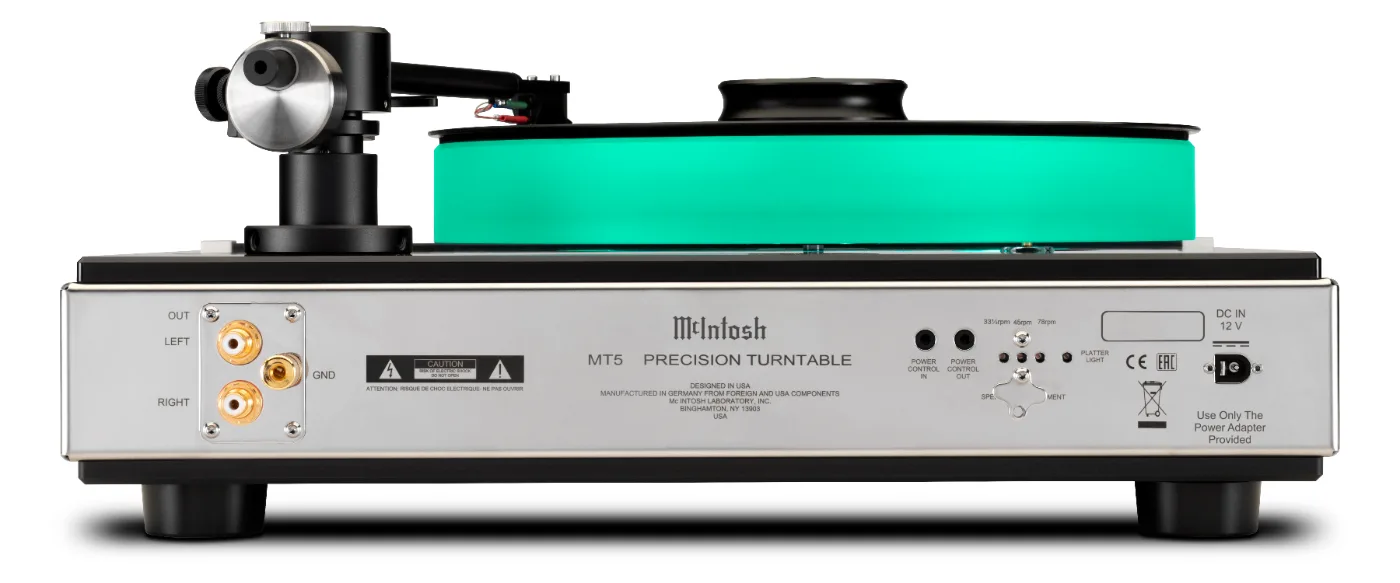 McIntosh MT5 turntable, rear panel connections