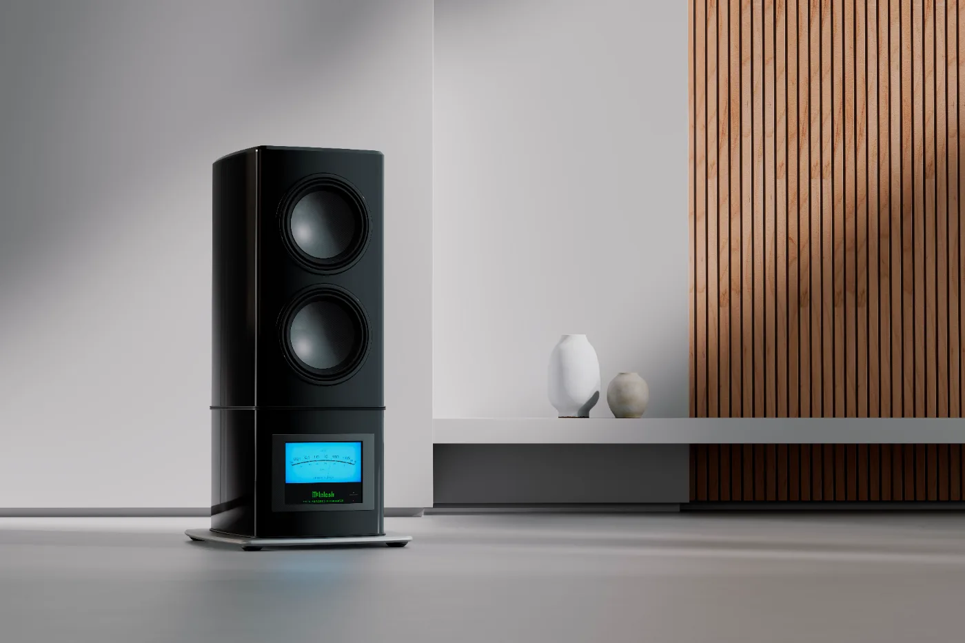 McIntosh PS1K subwoofer, shown in a room setting