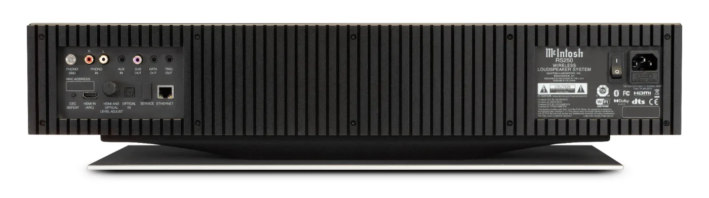 McIntosh RS250 wireless loudspeaker system, rear view
