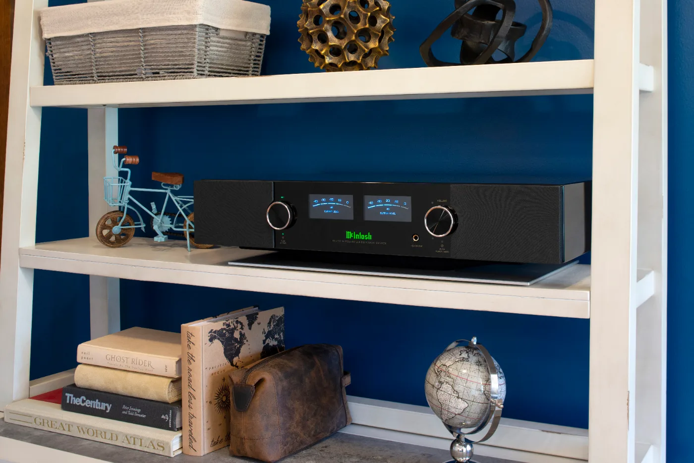 McIntosh RS250 wireless loudspeaker system, shown in a room setting