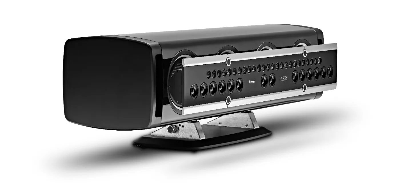 McIntosh XCS1.5K center channel speaker, three-quarter view from the left