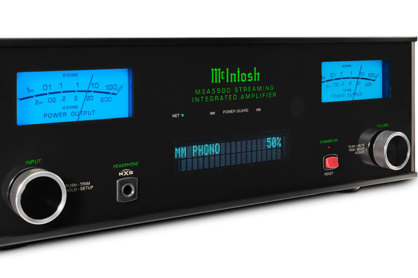 McIntosh MSA5500 integrated amplifier, close-up detail, Phono