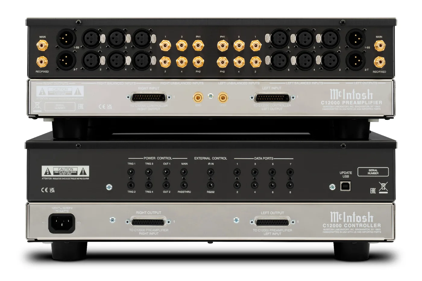 McIntosh C12000 preamplifier, rear panel connections