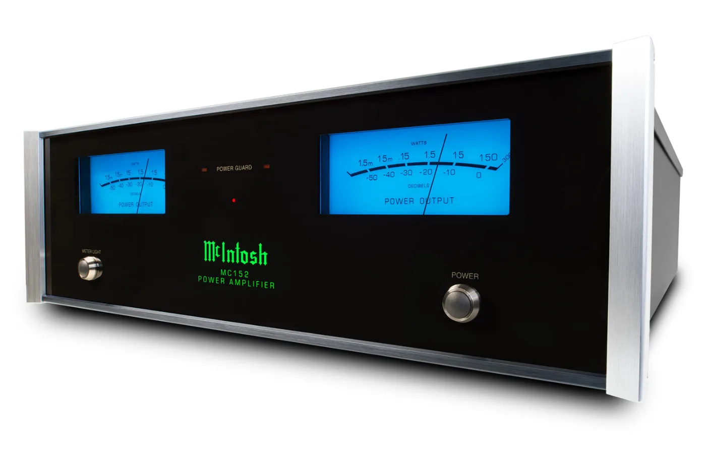 McIntosh MC152 power amplifier, low-angle view