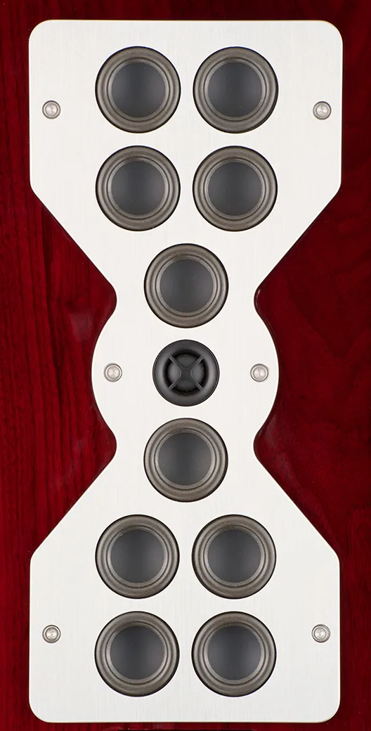 McIntosh XR100 floorstanding speaker, baffle and drivers, walnut finish