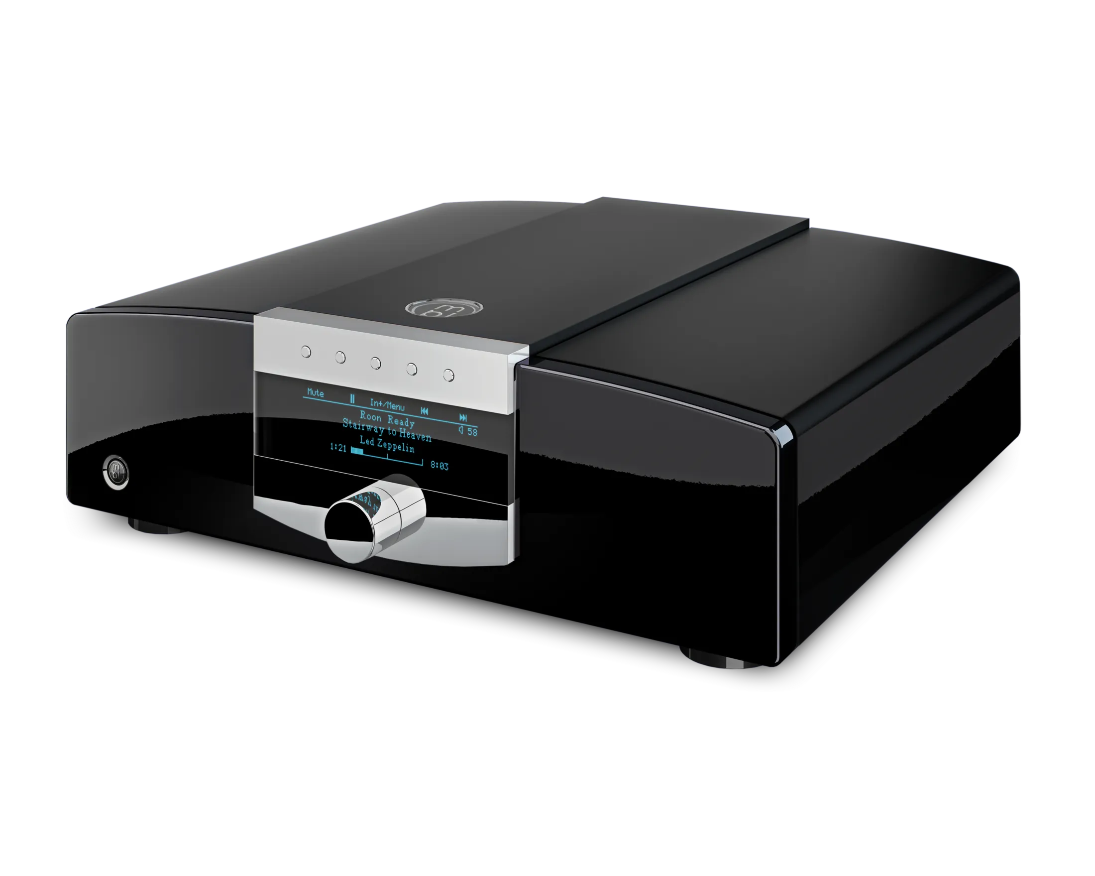 MBL C41 network streaming player in black high-gloss with palladium trim