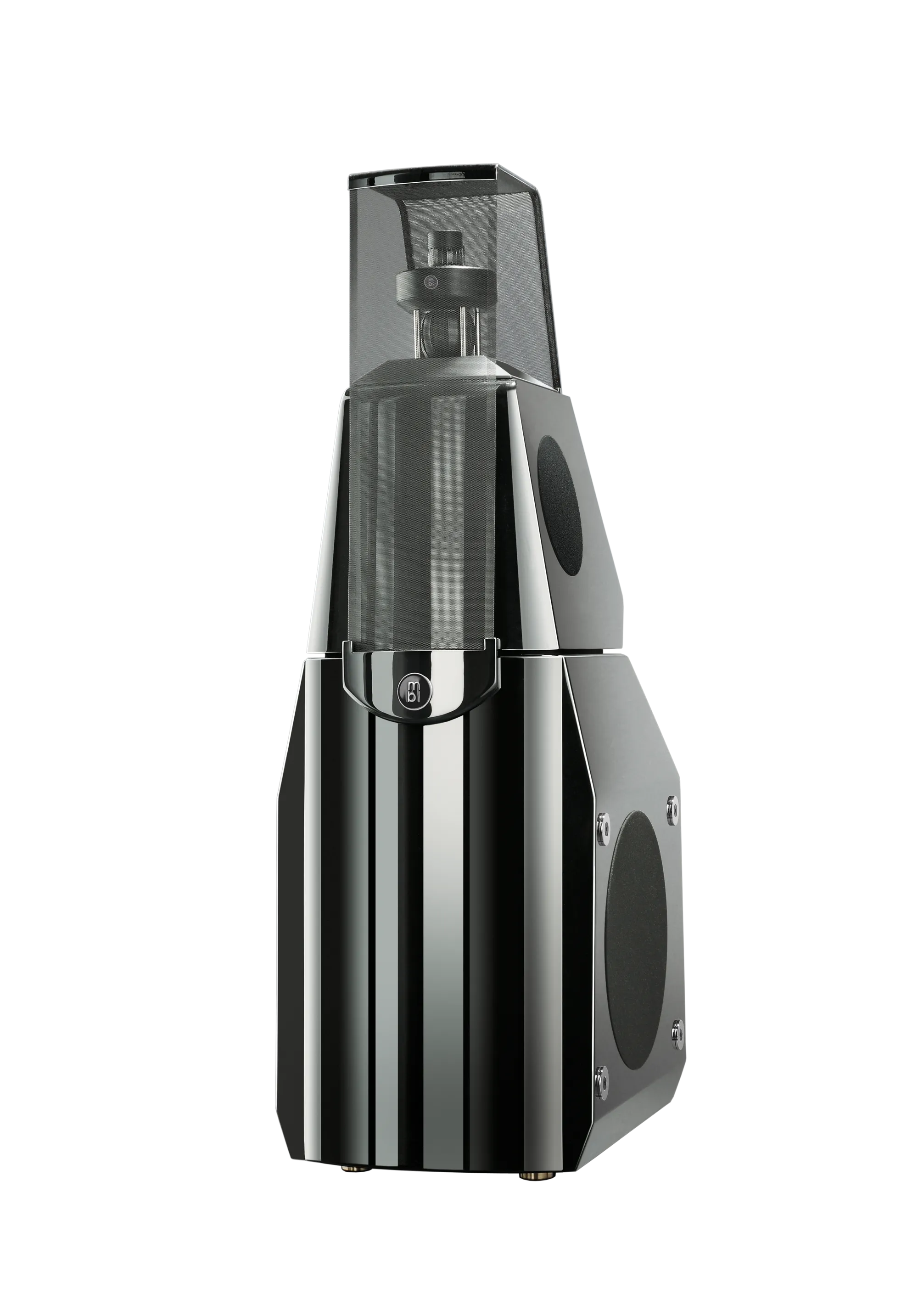 MBL 111 F floorstanding Radialstrahler loudspeaker in black high-gloss with palladium accents