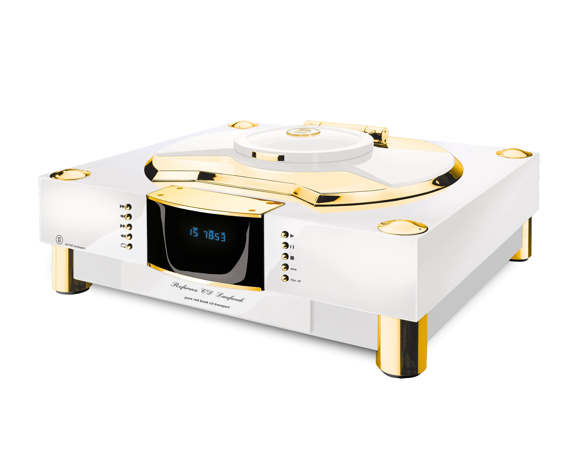 MBL 1621 A reference CD transport in white high-gloss with gold trim