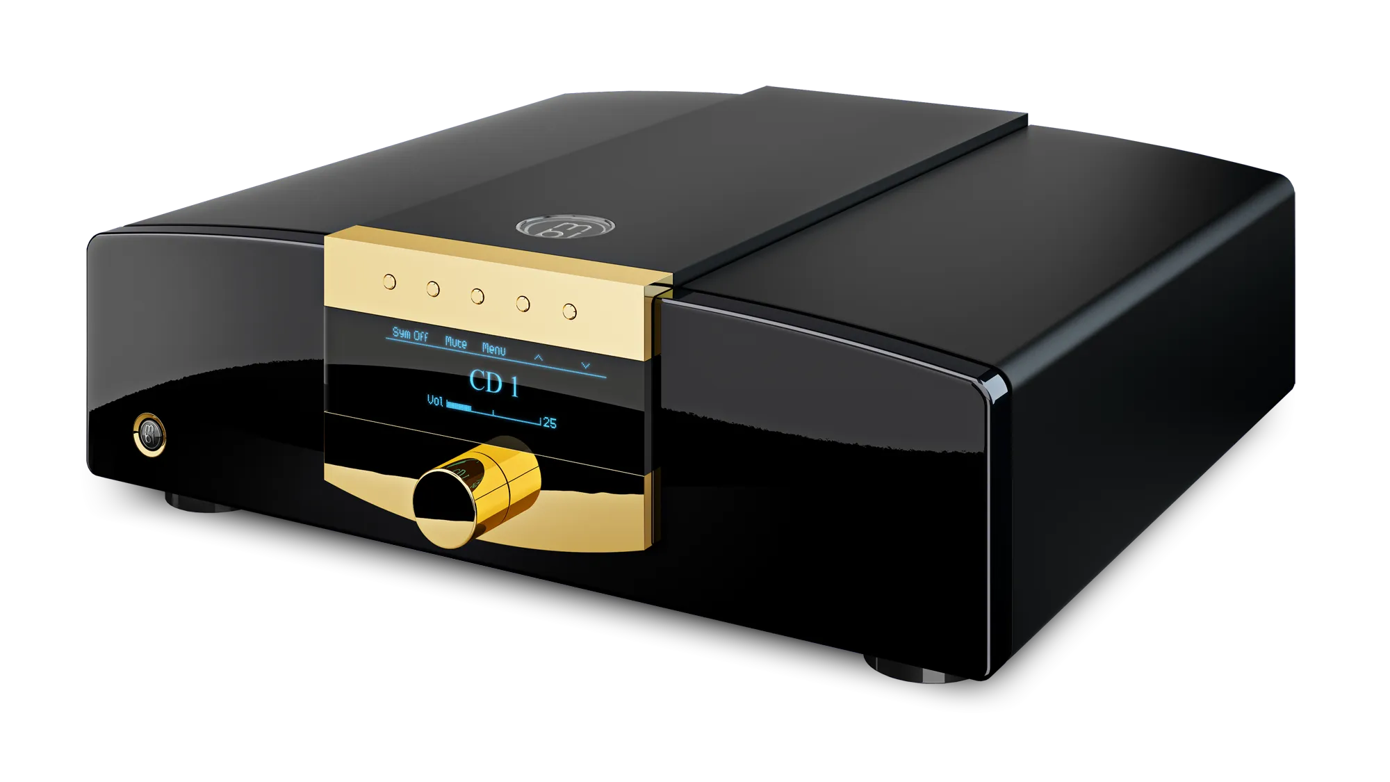 MBL C51 integrated amplifier in black high-gloss with gold trim — available at LMC Home Entertainment